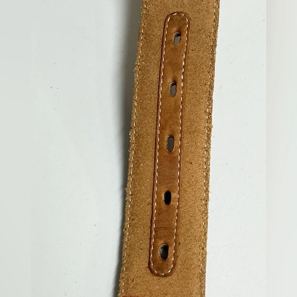 Tony Lama TwoTone Leather Silver Tone Concho Braided Accent Western Belt size 30